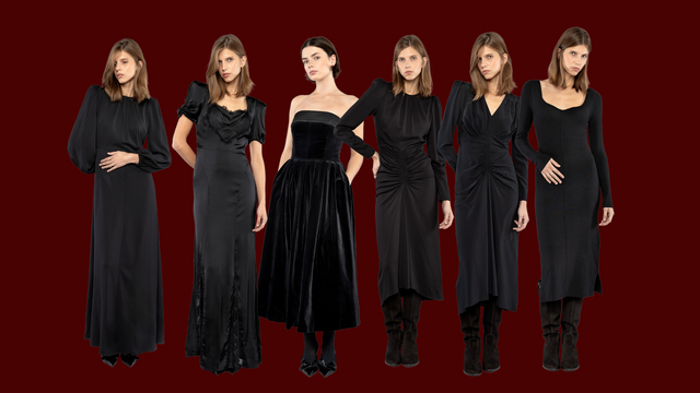 Long Black Classic Dresses